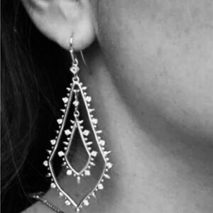 Kendra Scott Silver and Cubic Zirconia Drop earrings New****